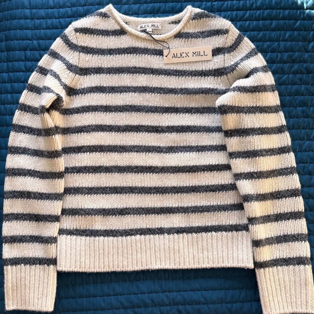 NWT Alex Mill Jamie Striped wool/mohair sweater S